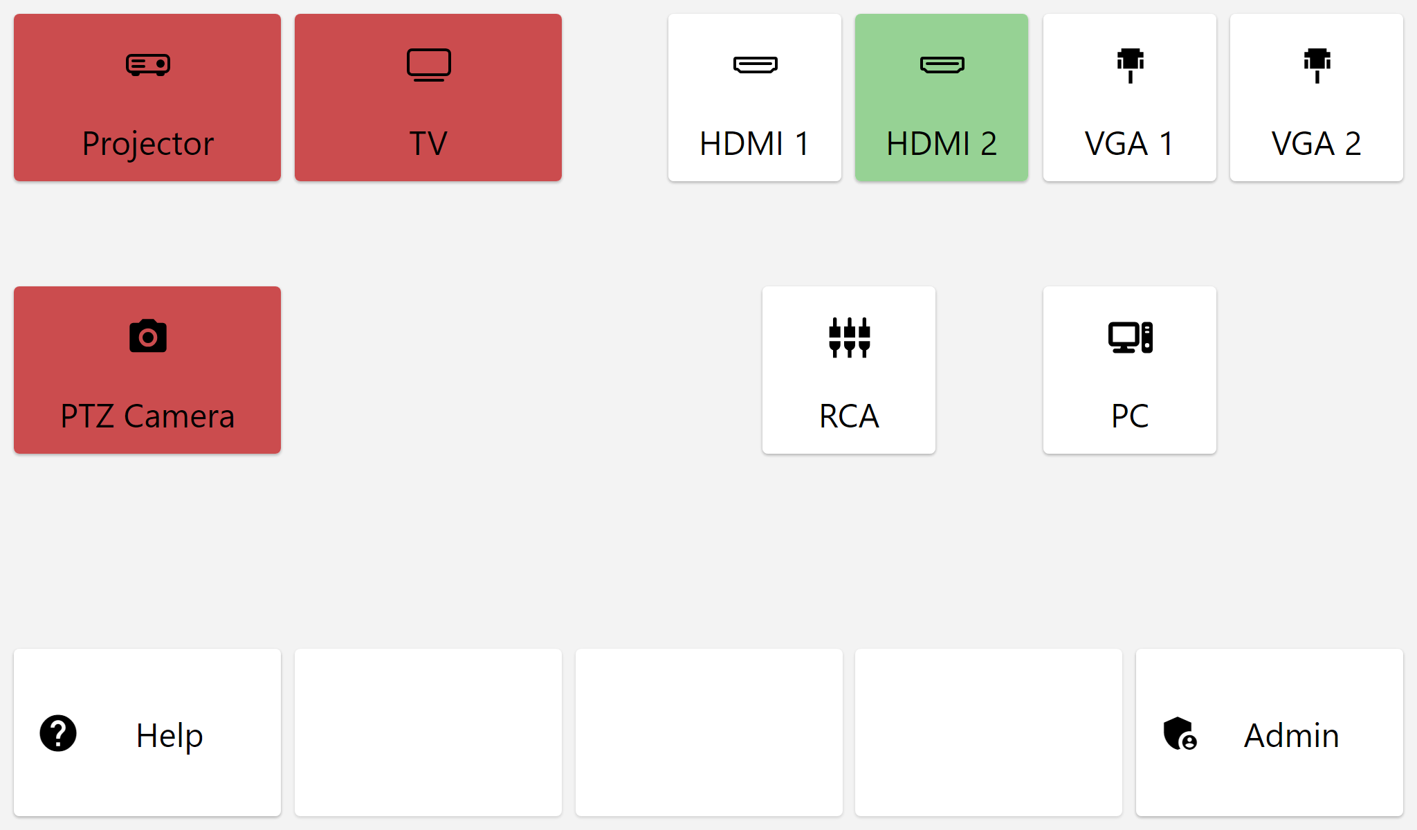 Control Screen Layout